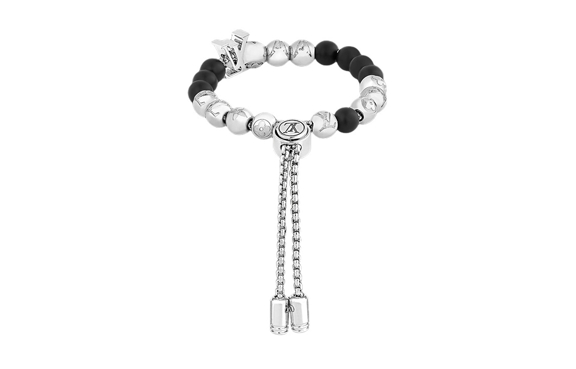 Louis Vuitton Monogram Beads Metal Bracelet Unisex Couple Design. M00512
