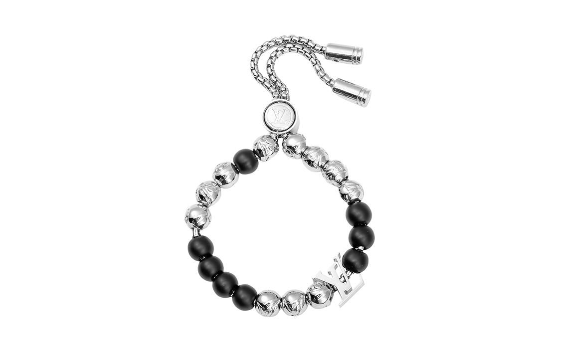 Shop 路易威登 Monogram 珠飾金屬手鍊 男女情侶款 M00512