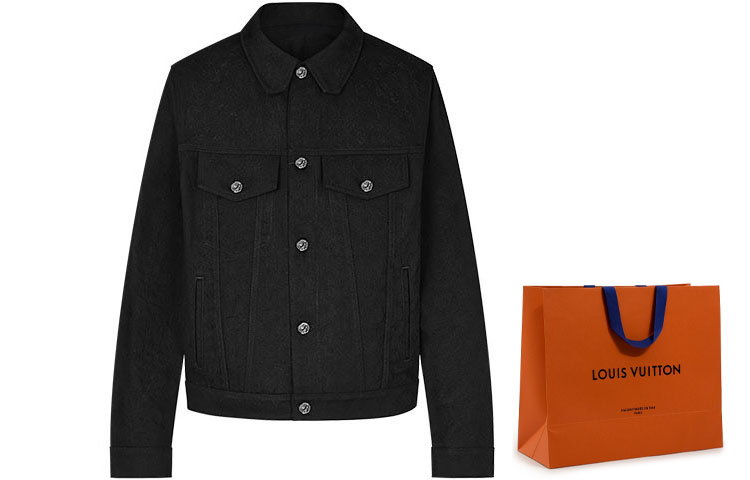 Order LOUIS VUITTON Jaket Denim Hitam Monogram 1A7RRW