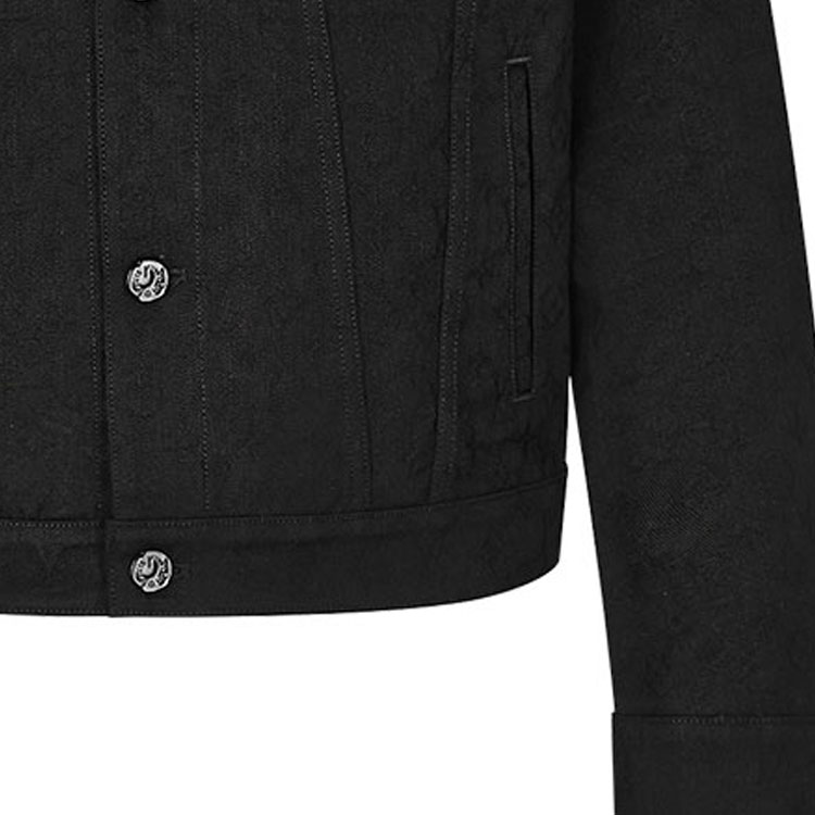 Sizing LOUIS VUITTON Jaket Denim Hitam Monogram 1A7RRW
