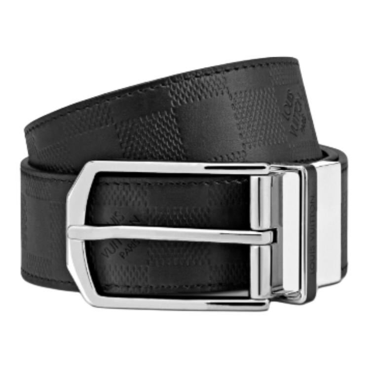 Louis Vuitton Monogram Buckle Calf Leather Belt Black 3.5CM for Men. M8204V 圖 3