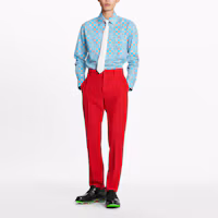 Lookbook ルイ・ヴィトン モノグラム ボタンアップ 長袖シャツ ライトブルー 1A8PC2