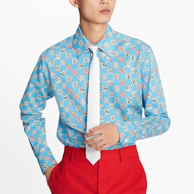 Kemeja Louis Vuitton Monogram Lengan Panjang Biru Muda 1A8PC2 Shop Kemeja Louis Vuitton Monogram Lengan Panjang Biru Muda 1A8PC2