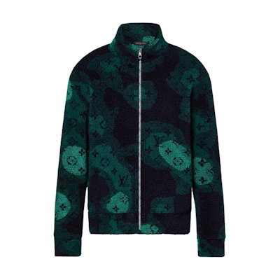 Louis Vuitton Monogram Camo Logo Suede Belted Jacket Green . 1AATYT
