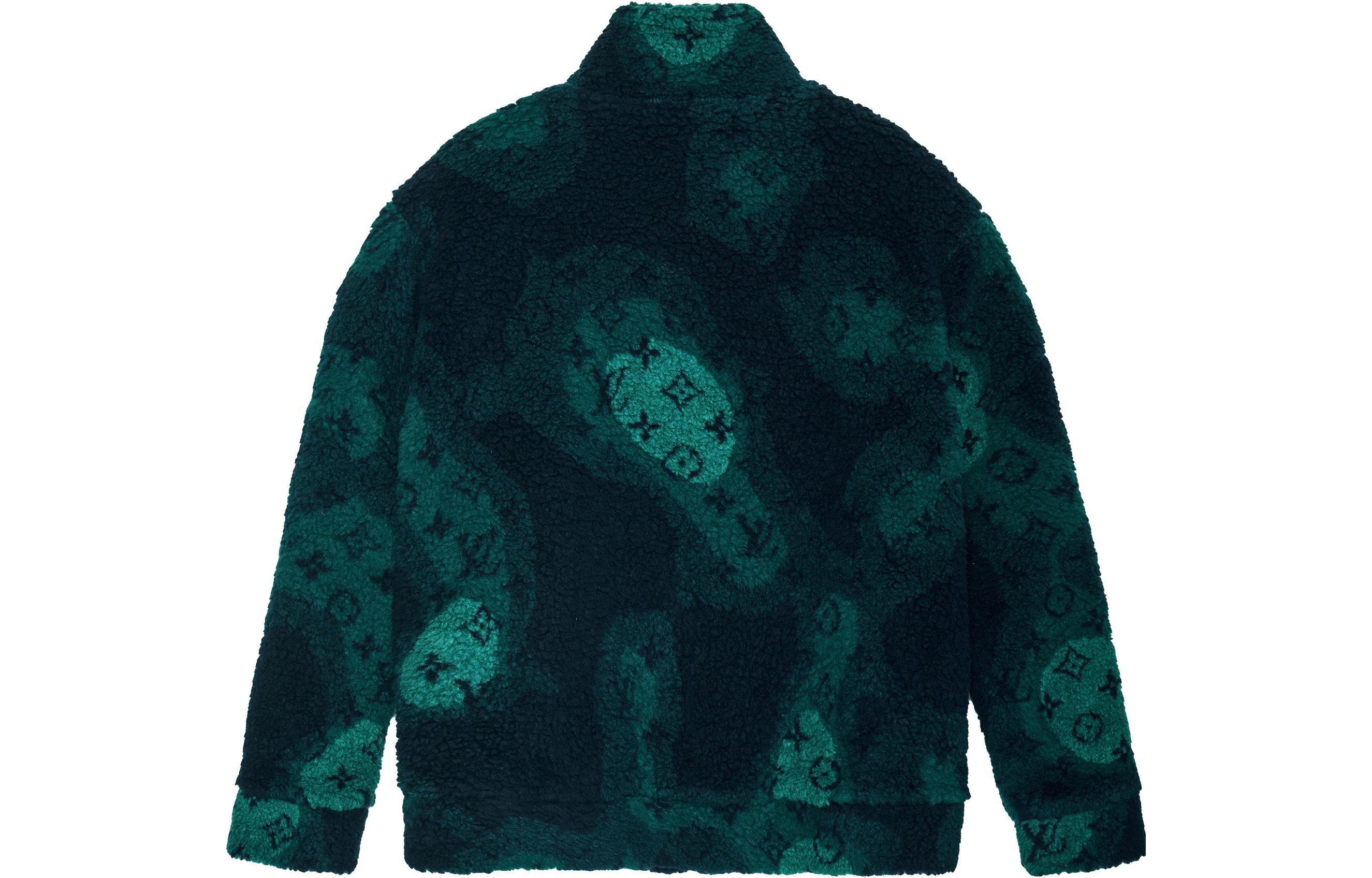 Lookbook 루이비통 모노그램 카모 로고 스웨이드 벨티드 재킷 그린. 1AATYT