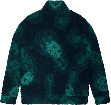 루이비통 모노그램 카모 로고 스웨이드 벨티드 재킷 그린. 1AATYT Lookbook 루이비통 모노그램 카모 로고 스웨이드 벨티드 재킷 그린. 1AATYT