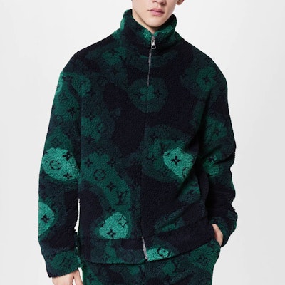 루이비통 모노그램 카모 로고 스웨이드 벨티드 재킷 그린. 1AATYT Shop 루이비통 모노그램 카모 로고 스웨이드 벨티드 재킷 그린. 1AATYT