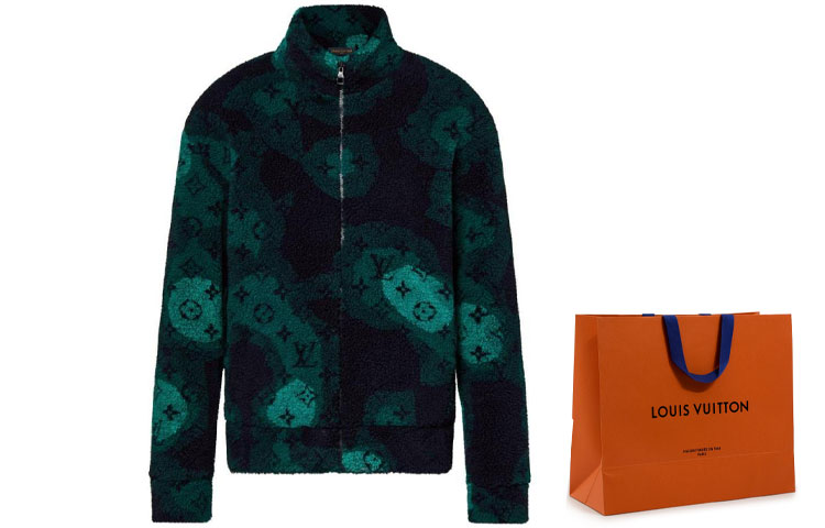 Cheap 루이비통 모노그램 카모 로고 스웨이드 벨티드 재킷 그린. 1AATYT