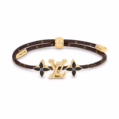 Louis Vuitton Monogram Canvas Bracelet Unisex Brown Couple Design m1019z