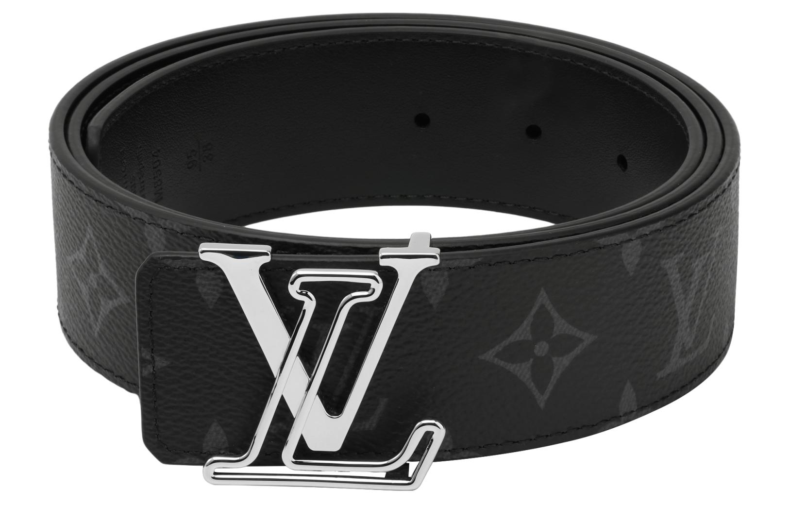 LOUIS VUITTON Monogram Canvas Leather Belt Black Unisex Couple Style 4CM Wide M8504T 圖 3