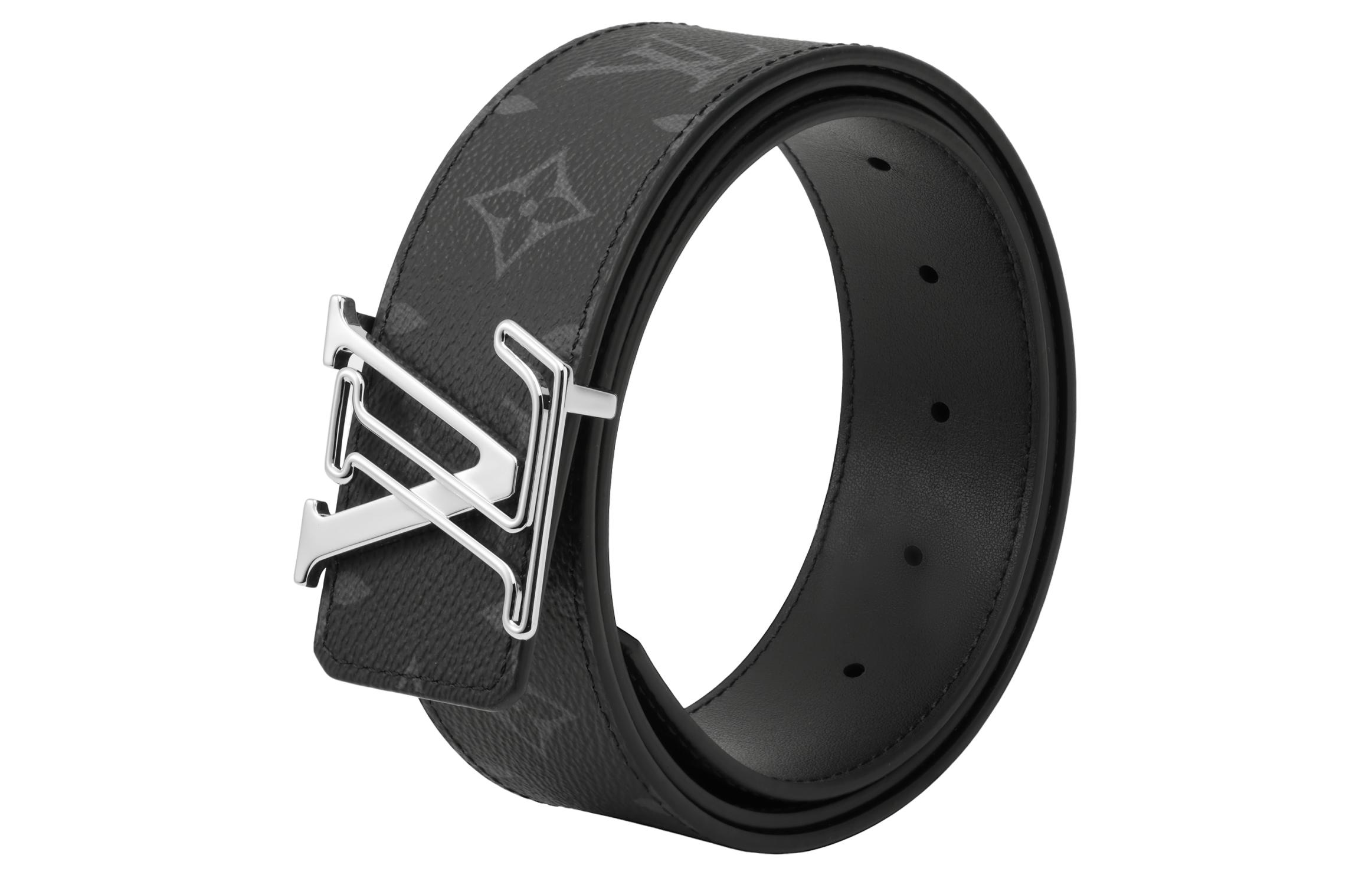 LOUIS VUITTON Monogram Canvas Leather Belt Black Unisex Couple Style 4CM Wide M8504T 圖 4