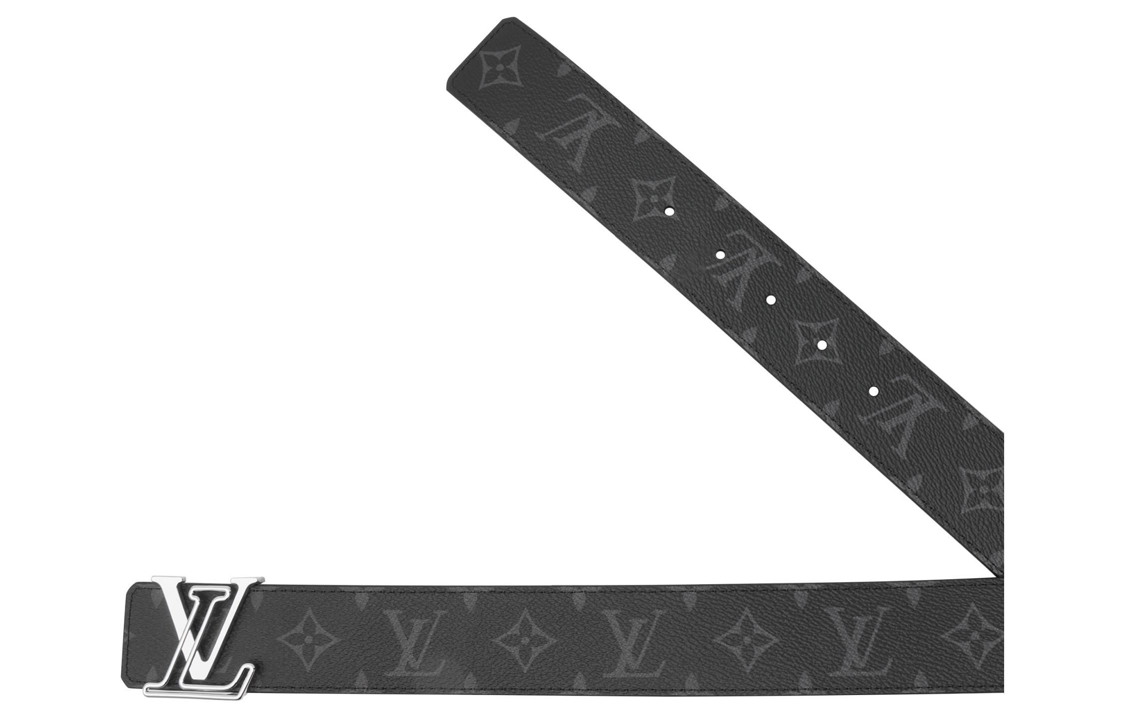 LOUIS VUITTON Monogram Canvas Leather Belt Black Unisex Couple Style 4CM Wide M8504T 圖 5