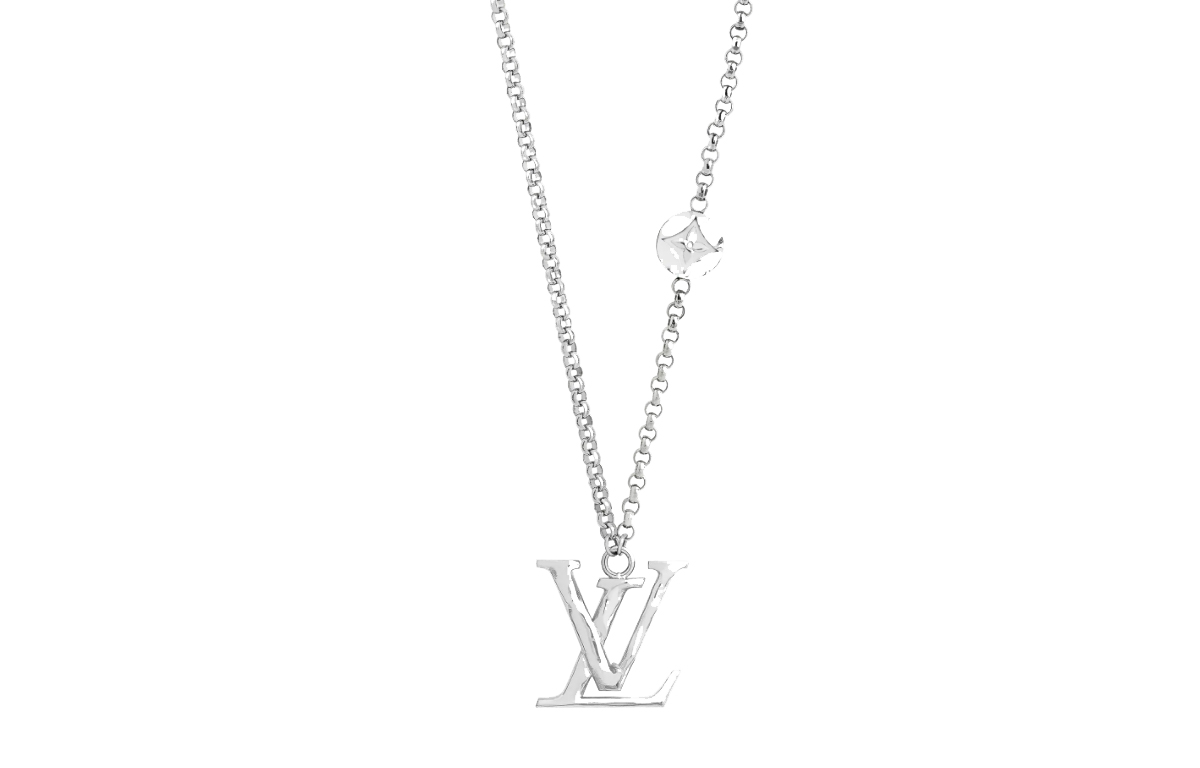 Louis Vuitton Monogram Carved 925 Silver Necklace for Men - Silver. M00331 圖 2