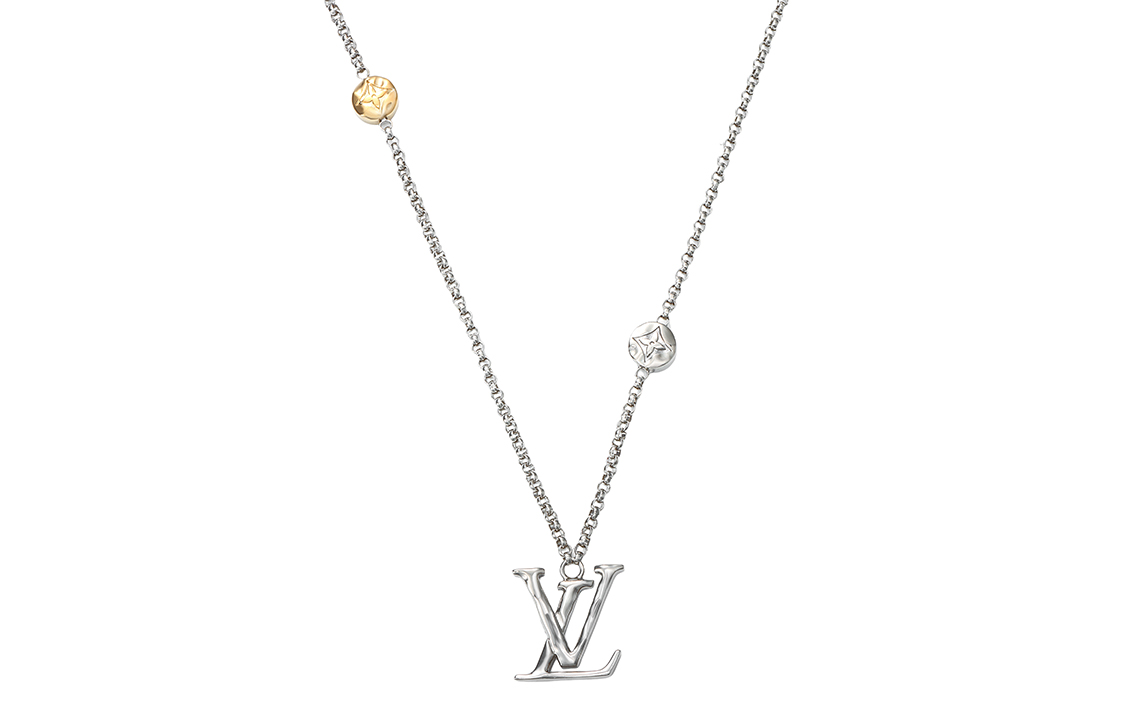 Louis Vuitton Monogram Carved 925 Silver Necklace for Men - Silver. M00331 圖 4
