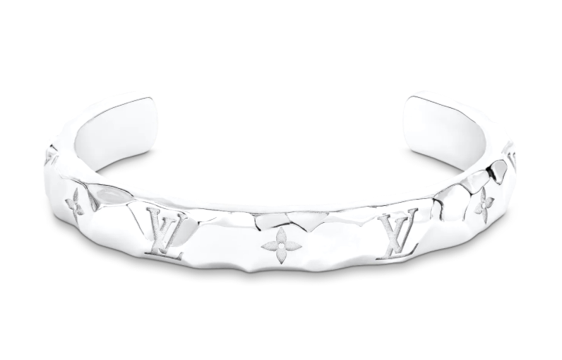 Louis Vuitton Monogram Carved Metal Unisex Couples Bracelet. M00332 圖 2