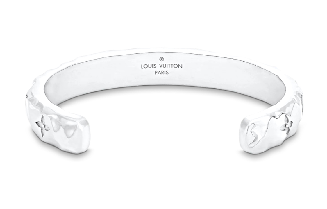 Louis Vuitton Monogram Carved Metal Unisex Couples Bracelet. M00332 圖 3