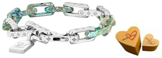 Details for Collar Louis Vuitton Monogram Cadena Cubana Verde/Plata. M00733