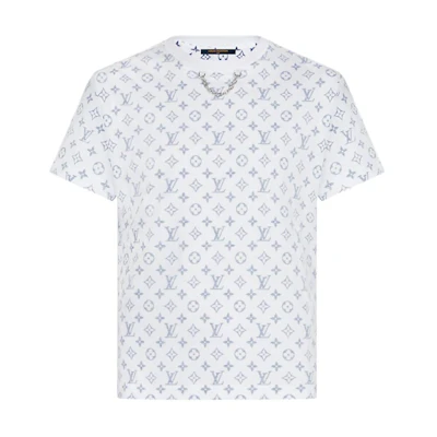 Louis Vuitton Monogram Chain Neck Logo Tee Unisex White 1A8QDG