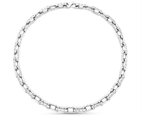 Louis Vuitton Monogram Chain Necklace Silver Buy Louis Vuitton Monogram Chain Necklace Silver
