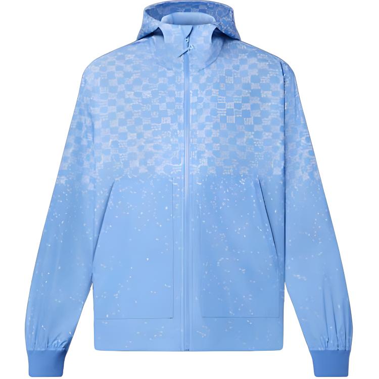 Louis Vuitton Monogram Check Windbreaker Jacket Blue Outerwear 1AA7WG