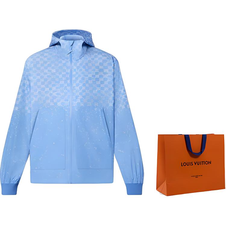 Cheap 路易威登老花格紋防風外套藍色上衣 1AA7WG