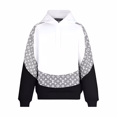 Louis Vuitton Monogram Circle Trim Hoodie Unisex White 1A5VHV