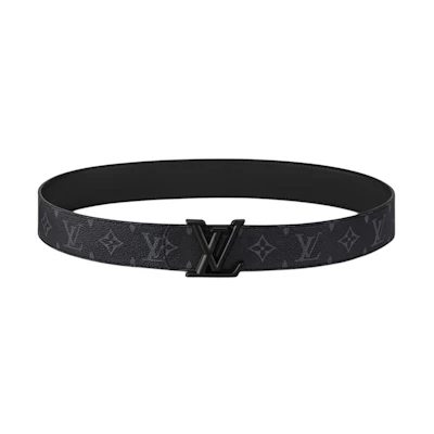 Louis Vuitton Monogram Coated Canvas Leather Belt Black 4CM M8962V