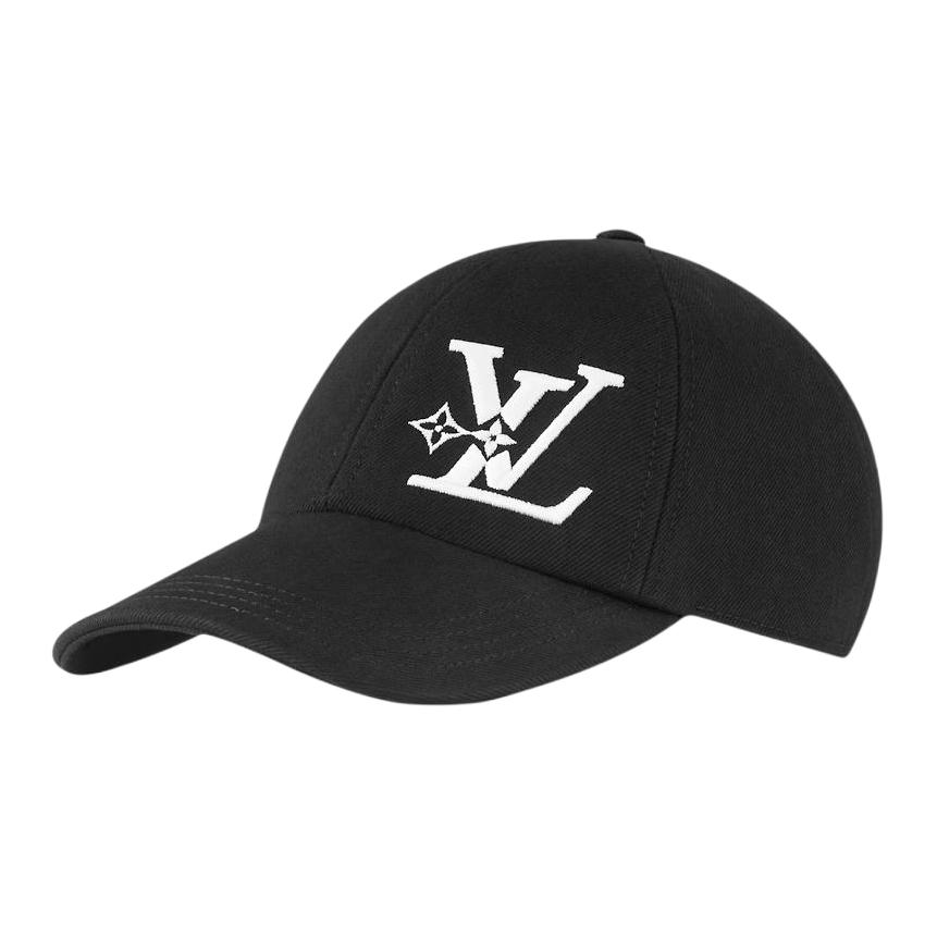 LOUIS VUITTON Monogram Cotton Baseball Cap Unisex Black m7608l