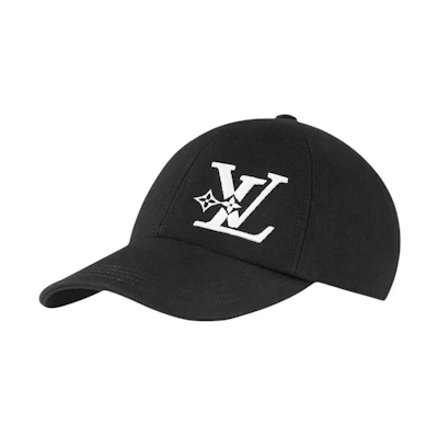 LOUIS VUITTON Monogram Cotton Baseball Cap Unisex Black m7608l