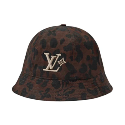 LOUIS VUITTON Monogram Cotton Bucket Hat Tortoiseshell/Olive Green Mens. M5253