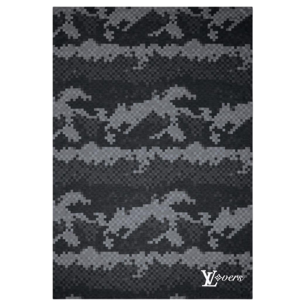 LOUIS VUITTON Monogram Cotton Knit Scarf Gray for Men. M96203 圖 2