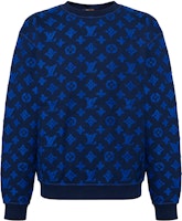 LOUIS VUITTON Monogram Crewneck Sweater Blue 1A5CP LOUIS VUITTON Monogram Crewneck Sweater Blue 1A5CP