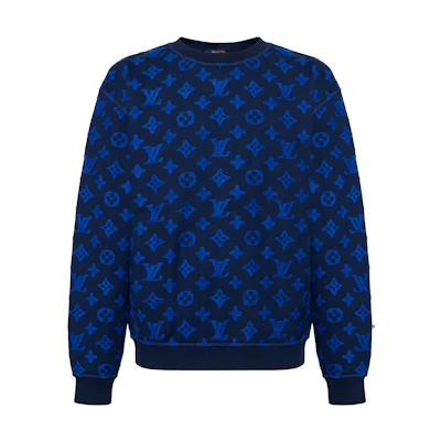 LOUIS VUITTON Monogram Crewneck Sweater Blue 1A5CP