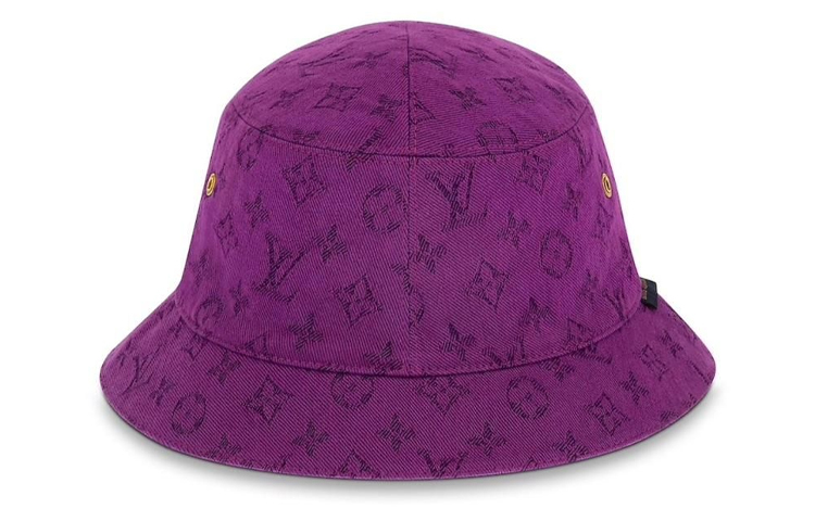 Louis Vuitton Monogram Denim Black Purple Reversible Bucket Hat Unisex MP2442