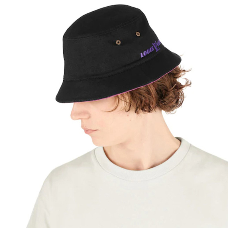Purchase 루이비통 모노그램 데님 블랙 퍼플 리버서블 버킷햇 유니섹스 MP2442