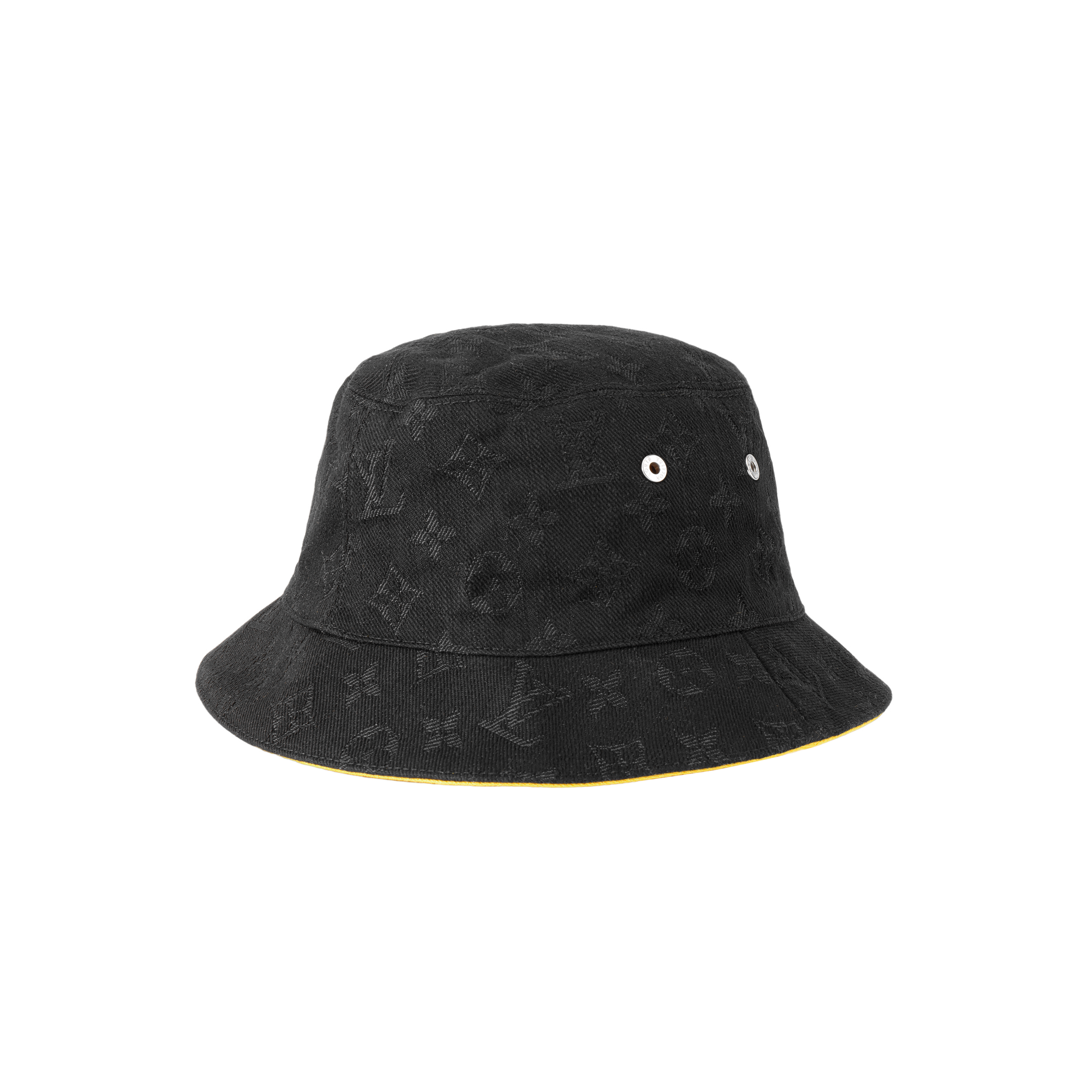 Lookbook 路易威登 黑黃丹寧花紋雙面純棉漁夫帽 男款 M76208