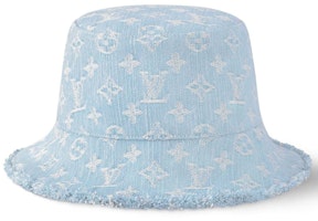Louis Vuitton Monogram Denim Bucket Hat Denim Blue Louis Vuitton Monogram Denim Bucket Hat Denim Blue