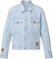 LOUIS VUITTON Monogram Denim Button-Up Jacket Blue Long Sleeve Outerwear 1AFPTC LOUIS VUITTON Monogram Denim Button-Up Jacket Blue Long Sleeve Outerwear 1AFPTC