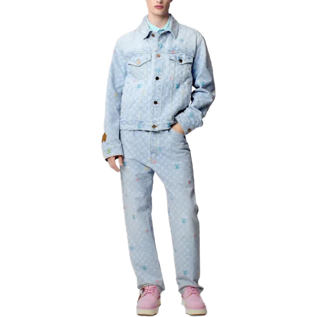 Purchase 路易威登 Monogram 丹寧牛仔襯衫外套 藍色長袖外套 1AFPTC