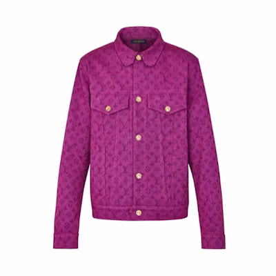 LOUIS VUITTON Monogram Denim Jacket Purple 1A5P3