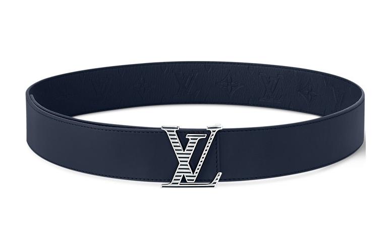 Lookbook 路易威登 Monogram 藍色皮帶 4CM 寬 m8633u