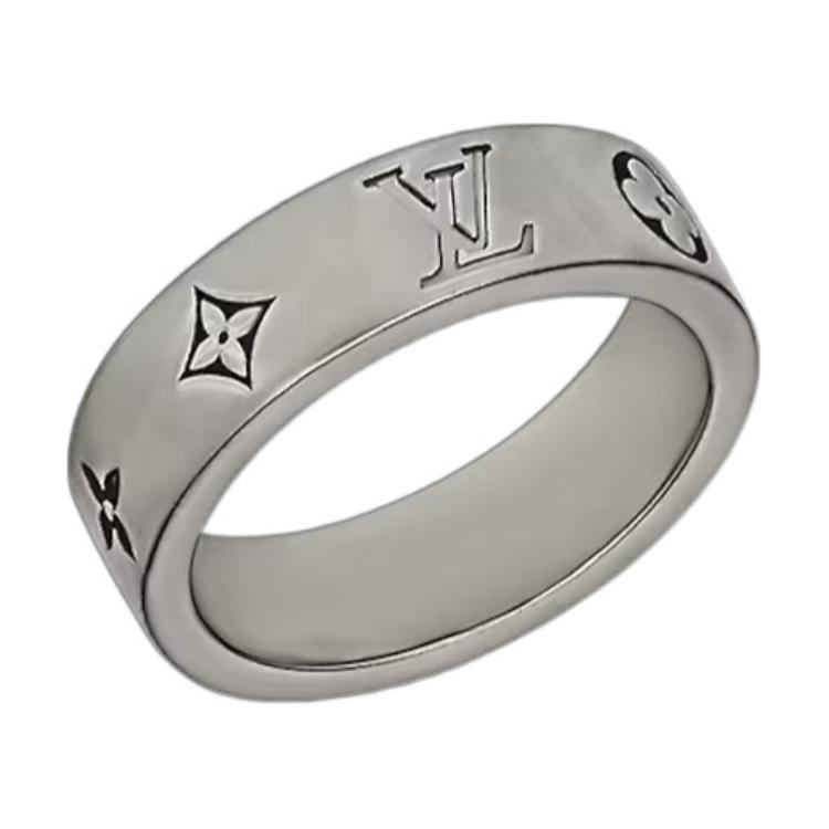 Order LOUIS VUITTON Monogram Cincin Pria Warna Abu-abu Gunmetal. M1181S