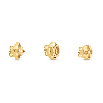 Louis Vuitton Monogram Earrings Set Gold - Unisex Couple Design. M00395
