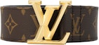 Purchase Cinturón de Cuero Marrón Louis Vuitton Monogram Grabado Hebilla 4cm Hombre. M0422