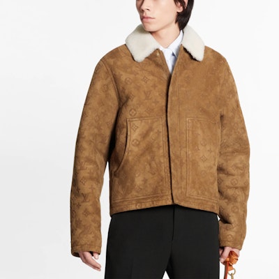 LOUIS VUITTON Monogram Embossed Leather Coat Brown 1A8APD Purchase LOUIS VUITTON Monogram Embossed Leather Coat Brown 1A8APD