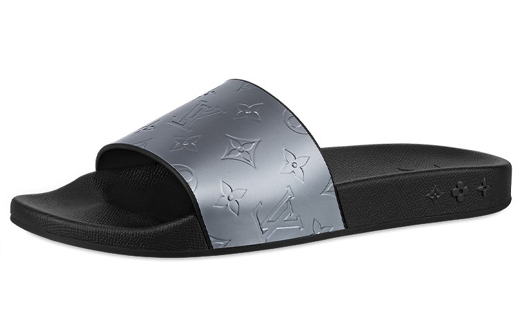 Louis Vuitton Monogram Embossed Metallic Rubber 'Grey Black' 1A8V9S