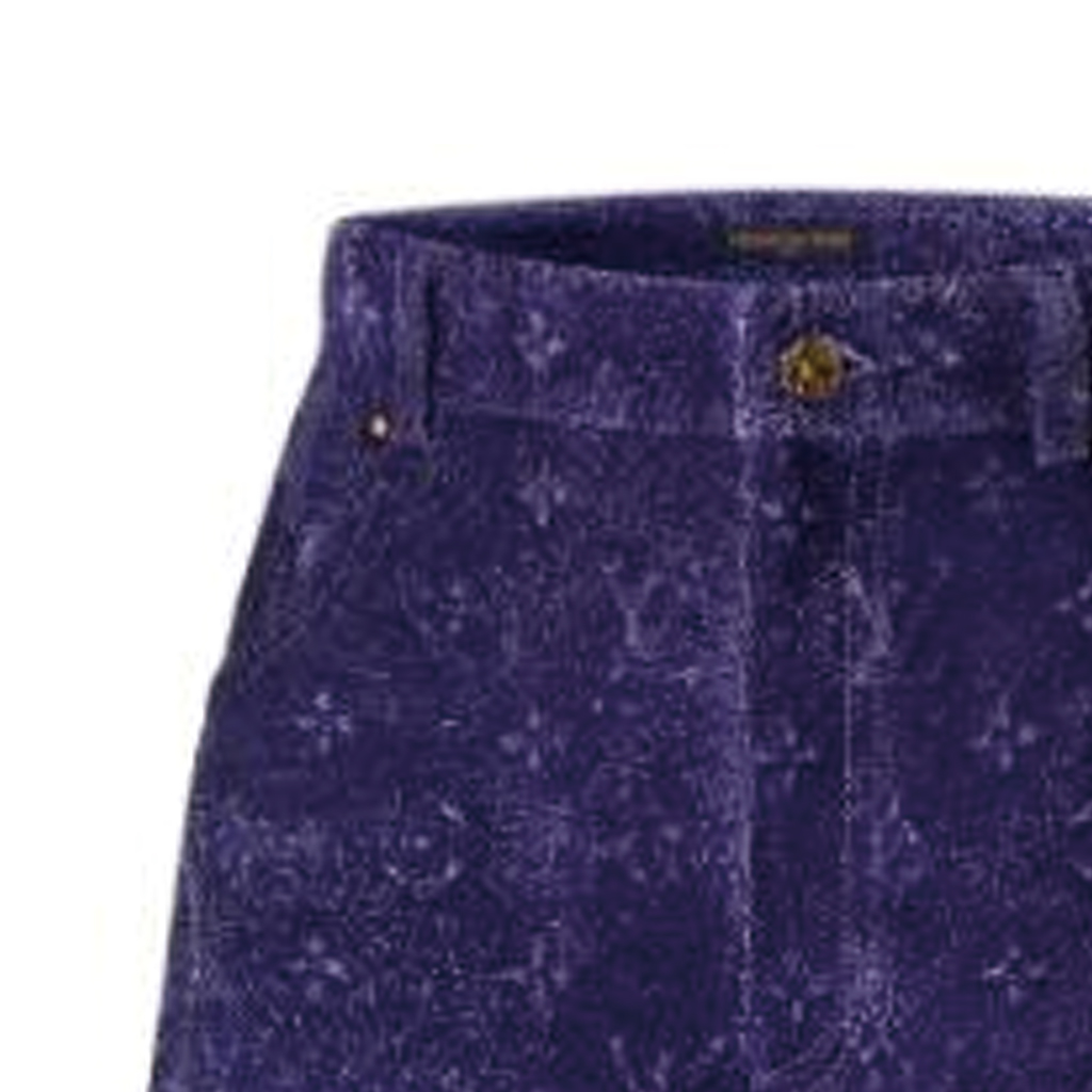 Purchase 路易威登紫色Monogram壓紋天鵝絨工裝長褲 1AB4R0