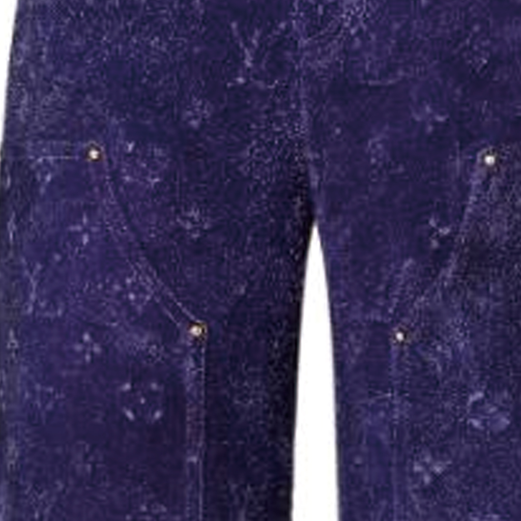 Sizing 路易威登紫色Monogram壓紋天鵝絨工裝長褲 1AB4R0
