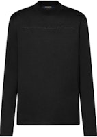 LOUIS VUITTON Monogram Embroidered Black Crewneck Long Sleeve T-Shirt SS23 1AATB6 LOUIS VUITTON Monogram Embroidered Black Crewneck Long Sleeve T-Shirt SS23 1AATB6