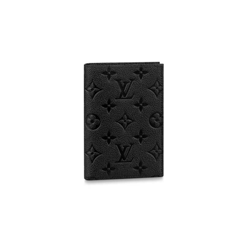LOUIS VUITTON Monogram Empreinte Black Leather Passport Cover Unisex. M63914